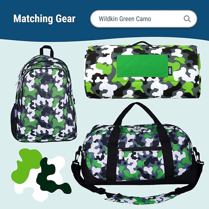 Wildkin Kids Insulated Lunch Box ??Durable and Reusable for School & Travel - Green Camo