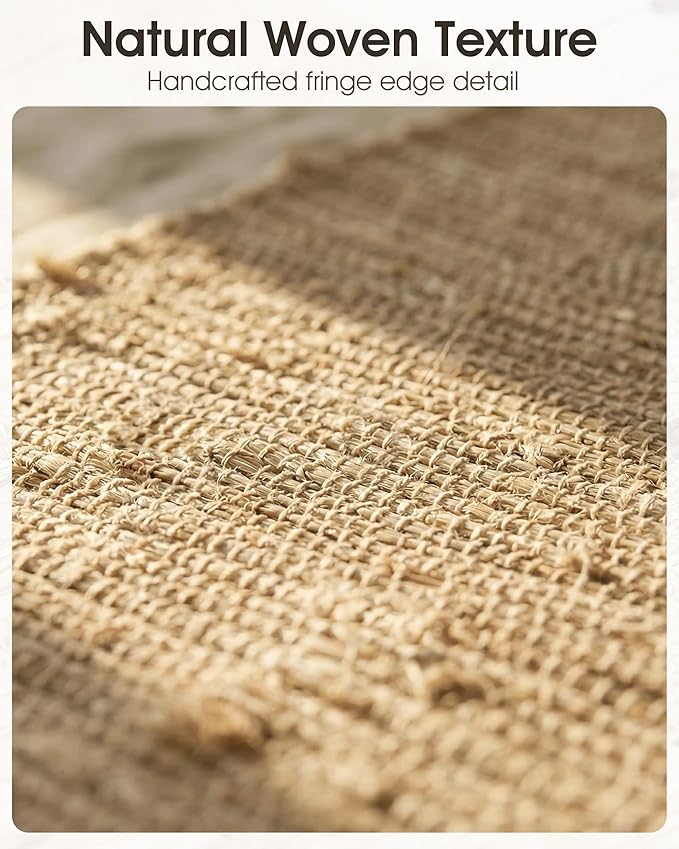 Handwoven Natural Fiber Placemats Set of 6, 12?쓝18??Woven Table Mats for Dining Table, Heat-Resistant & Washable, Farmhouse, Boho & Neutral Home Decor