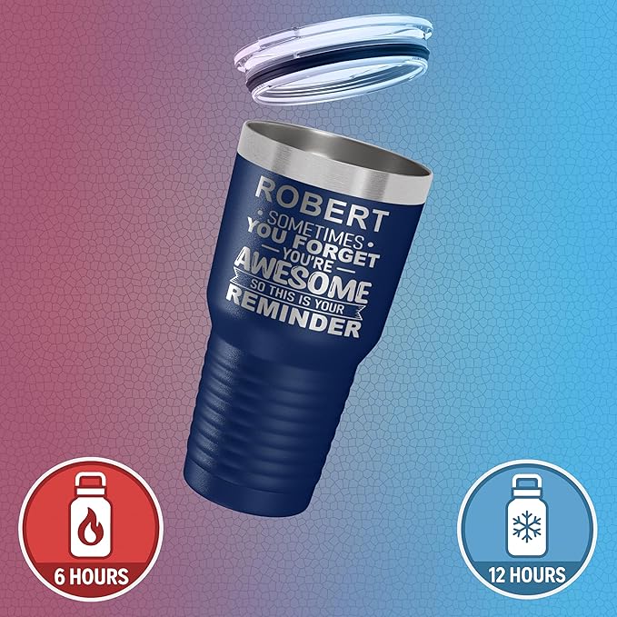 Personalized Inspirational Tumbler, Inspirational Gifts for Men Dad Father Wife Sister Women, Custom Birthday For Him Her, Customized You?셱e Awesome Tumbler, Teacher Coworker Gifts 30oz Navy Blue