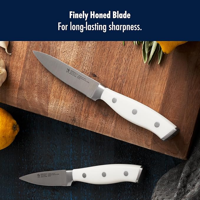 HENCKELS Forged Accent Razor-Sharp 2-pc Paring Knife Set, White Handle, German Engineered Informed by 100+ Years of Mastery