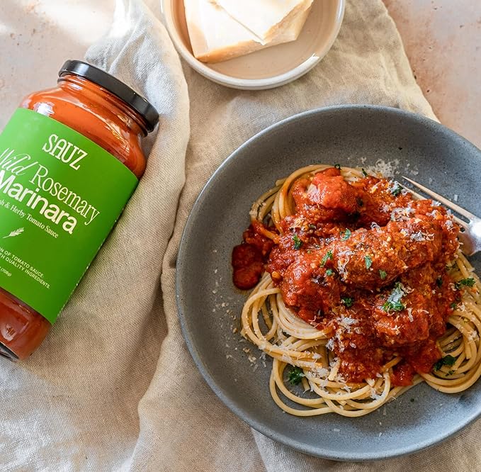 Sauz | Wild Rosemary Marinara (2 Jars) - Gluten-Free, Non-GMO, and 100% Delicious - Crafted in Small Batches for Michelin-Star Delight - Clean ingredients, 25 oz