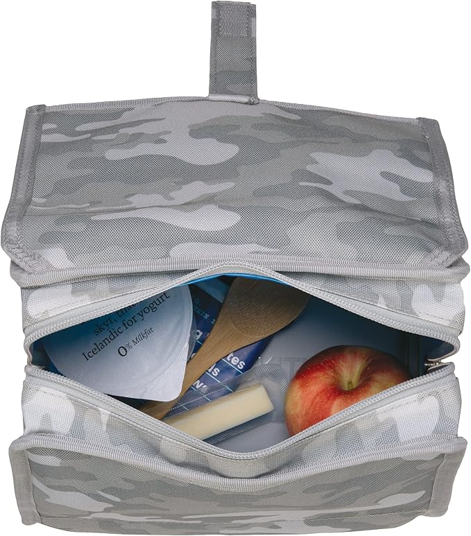 PackIt짰 Freezable Lunch Bag, Tonal Camo Gray, Built with EcoFreeze짰 Technology, Foldable, Reusable, Zip and Velcro Closure with Buckle Handle, Designed for Work Lunch and Fresh Lunch On the Go