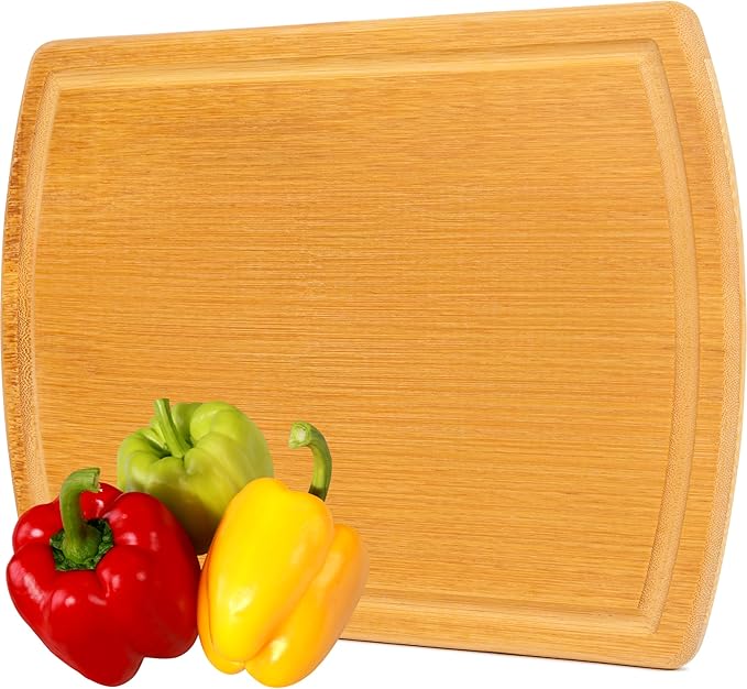 Small Bamboo Cutting Board ??12 Inch Wood Cutting Boards for Kitchen with Glue-Free Surface??& Juice Groove ??Non-Toxic, FSC-Certified, Durable Wooden Chopping Board