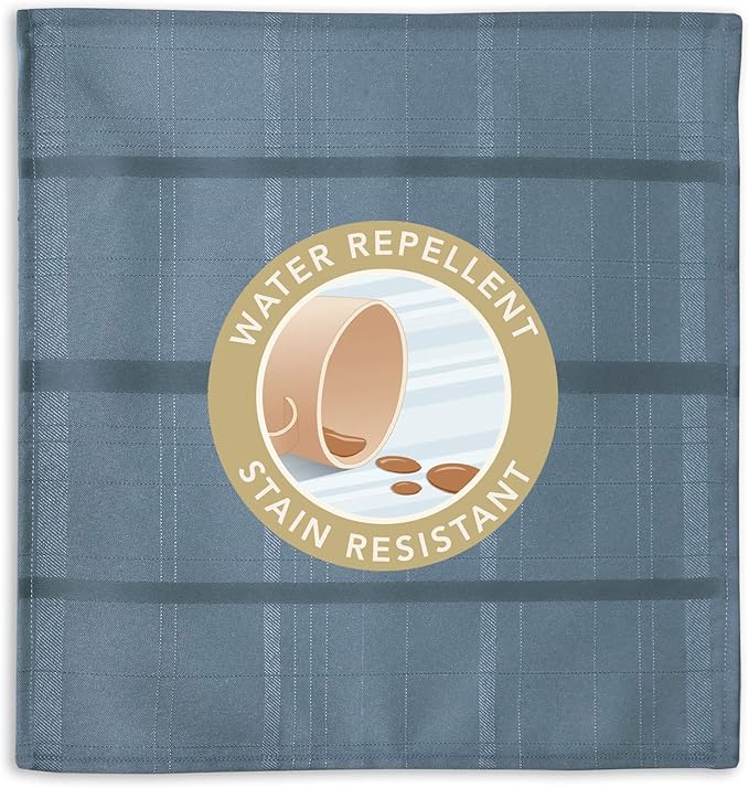 Newbridge 52 x 70 Inch Rectangle Fabric Tablecloth, Elegance Plaid, 100% Polyester, No Iron Soil Resistant Dining Room, Party and Banquet Table Cover, Solid Textured, Shadow Blue