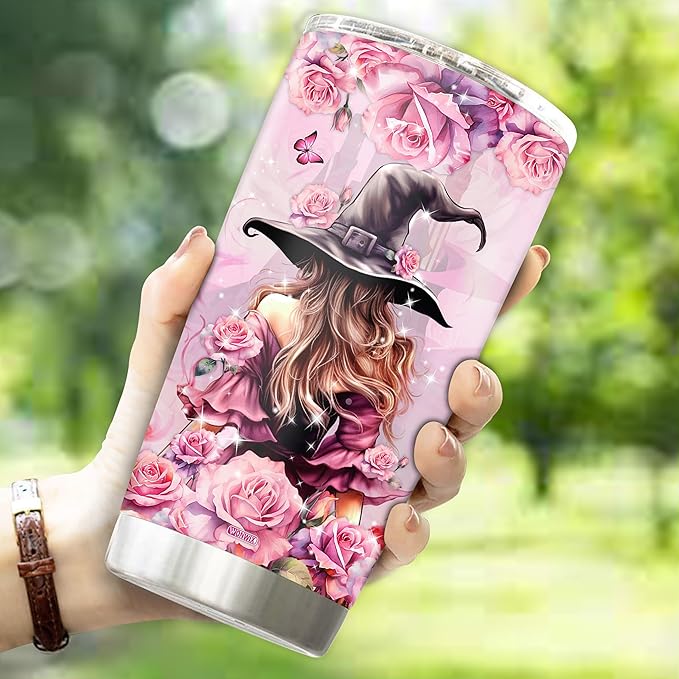 WONWIX Personalized Witch Gift for Women, Girls, Wife, Daughter Insulated Stainless Steel Coffee Cup Mug Water Bottle Tumbler Gifts for Witches Lovers, Birthdays, Christmas, Mother's Day, Valentine