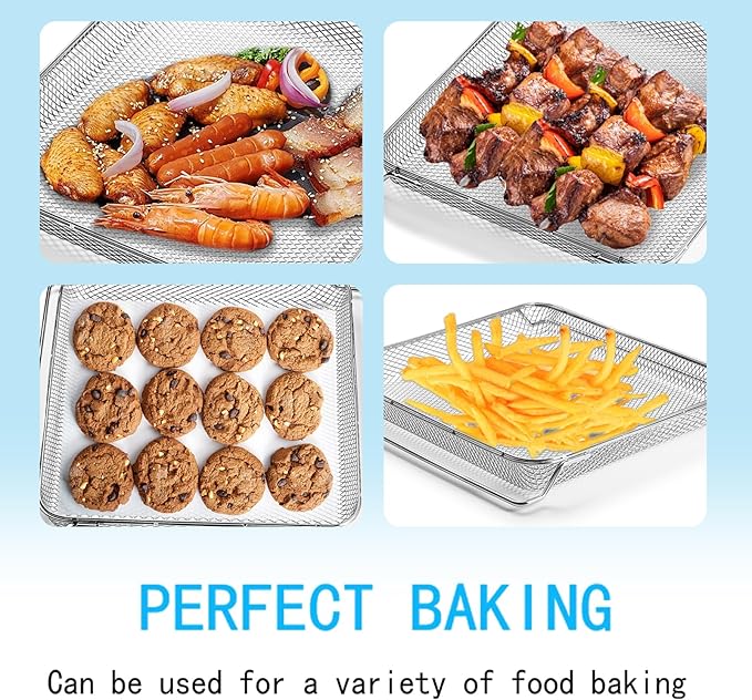 Air Fryer Basket Replacement for Ninja 12-in-1 DCT451 DCT401 DCT402BK DCT601 DCT651 Double Oven竊똌esh Basket for Convection Toaster Oven, Air Fryer Accessories Compatible with Ninja Oven