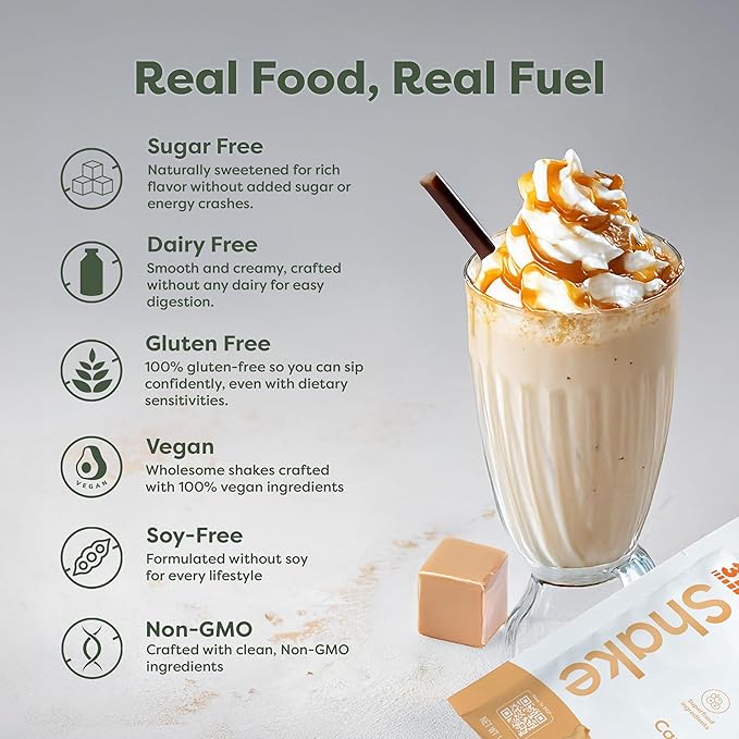 310 Nutrition All-In-One Meal Replacement Shake Powder - Plant-Based Protein Smoothie Blend w/High Fiber, Probiotics & Adaptogens - Low Carb, Vegan, Keto & Paleo Friendly - Caramel Sundae - 28 Srv