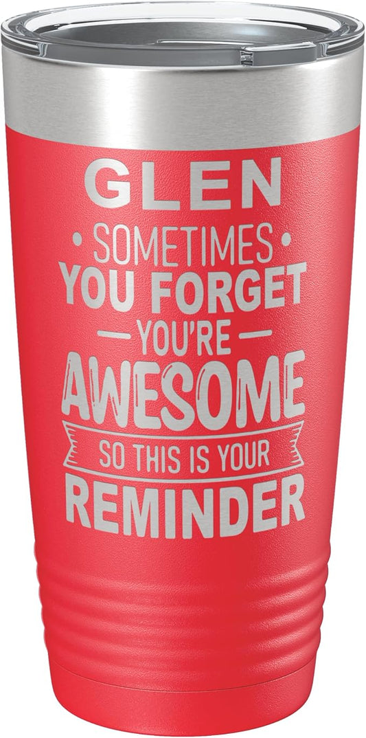 Personalized Inspirational Tumbler, Inspirational Gifts for Men Dad Father Wife Sister Women, Custom Birthday For Him Her, Customized You?셱e Awesome Tumbler, Teacher Coworker Gifts 20oz Red