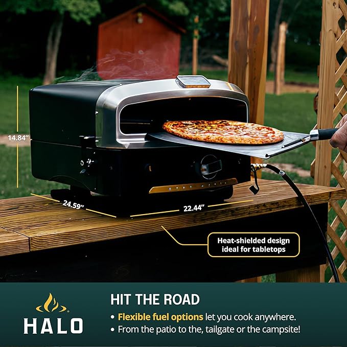 HALO Versa 16 Pizza Oven | 16??Rotating Stone, Patented Dual Burner System, 5-Minute Pizzas, Easy Clean | Propane Powered | HZ-1004-ANA