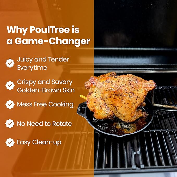 Chicken Penetrator Rod Roaster ??for Juicy Meat & Crispy Skin ??for Grill, Oven & Smoker ??Rotisserie-Style Without Spinning ??Convection Cooking Made Easy - Rod Only
