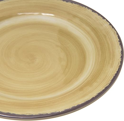 Carlisle FoodService Products Mingle Resuable Plastic Plate Appetizer Plate with Pottery Style for Home and Restaurant, Melamine, 7 Inches, Amber