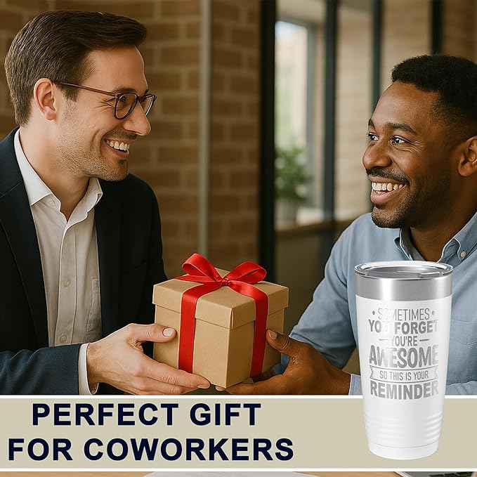 Spotted Dog Company Inspirational Tumbler, Inspirational Gifts for Men Dad Father Wife Sister Women, Birthday For Him Her, You?셱e Awesome Tumbler, Teacher Coworker Gifts 20oz White