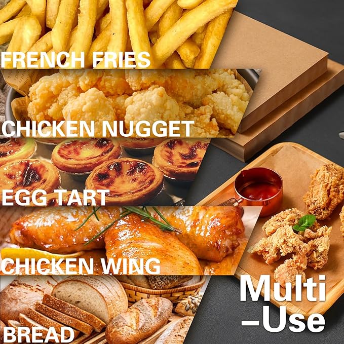 Air Fryer Liners Compatible with Cuisinart Air Fryer Cuisinart Convection Toaster Oven, 100 PCS Unbleached Baking Parchment Paper and 4 PCS Non-stick Mat