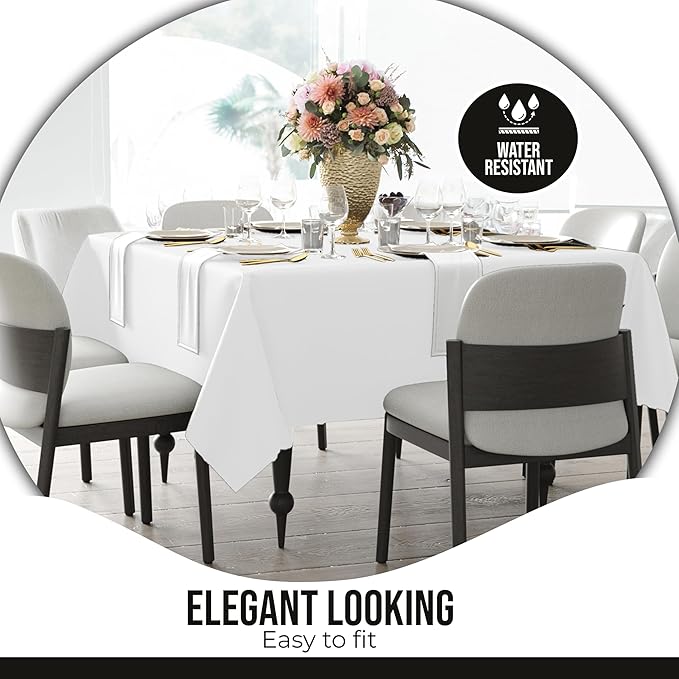Party Solids 12-Pack White Square Plastic Disposable Tablecloth ??Size: 70 횞 70 Inches ??Square Table Cover for Parties, Picnics & Formal Events