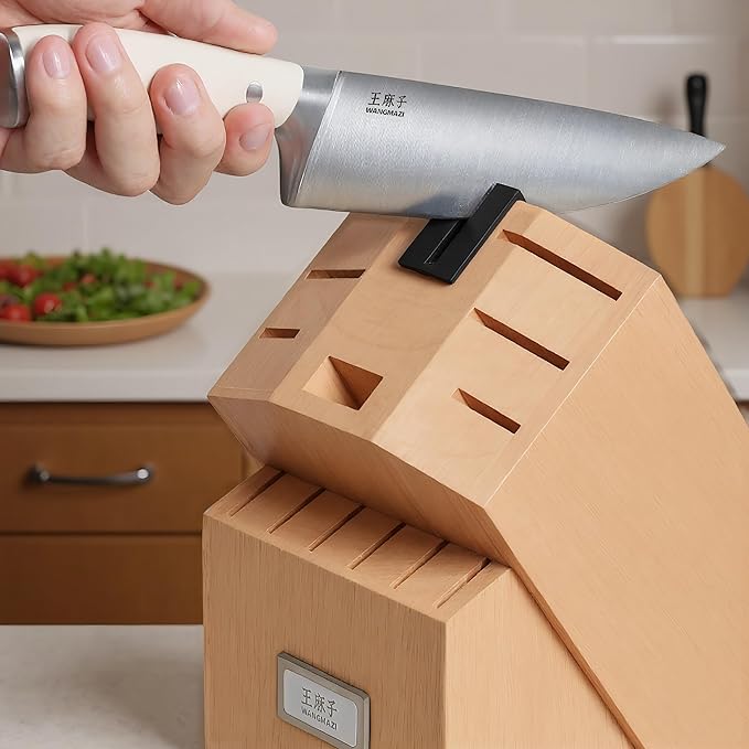 Newly Updated Premium Chef Knife Set High Carbon Stainless Steel Sharp Blade Ergonomic Rivets Handle Knife Block Set Hundreds of Years of Masterful Craftsmanship(Ivory,15PCS)