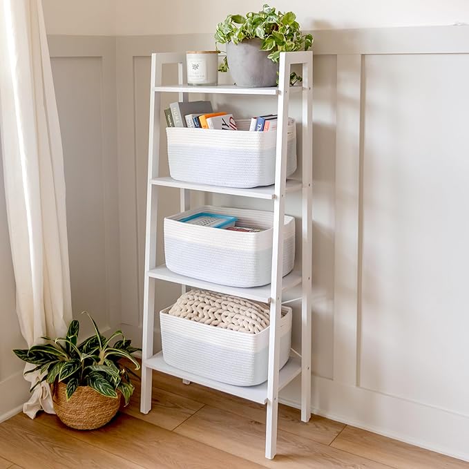 NaturalCozy Storage Baskets 16.8?쓝13?쓝7.6??Cotton Rope Woven Baskets for Organizing 3-Pack | Toy Storage Bins | Basket for Shelves, Laundry, Blanket, Clothes, Closet, Kitchen, Bathroom, Gifts