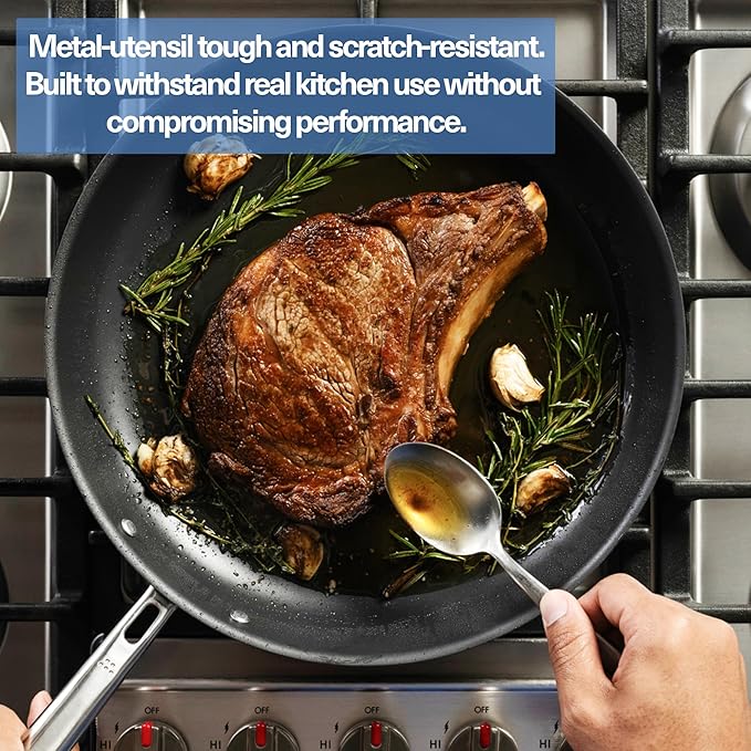 Misen Carbon Nonstick??Frying Pan ??Carbon Steel Pan, Naturally Nonstick No-Coating Surface, Ultra-Durable & Oven-Safe, Induction & Gas Compatible - 12 Inch