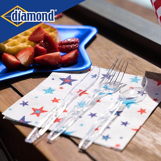 Diamond짰 All Occasion Clear Disposable Cutlery Set 288 Count (288 Cutlery Set)