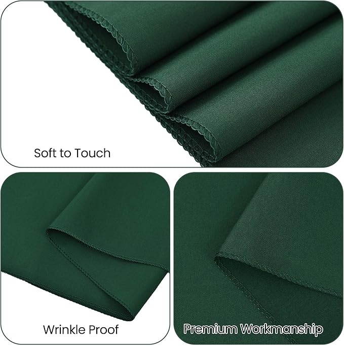 12 Pack Dark Green Table Runner 9FT Polyester Table Runners,12x108 inch Rustic Farmhouse Table Runner, Washable and Reusable Table Runners for Wedding Birthday Parties Banquet Christmas