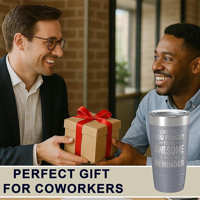 Spotted Dog Company Inspirational Tumbler, Inspirational Gifts for Men Dad Father Wife Sister Women, Birthday For Him Her, You?셱e Awesome Tumbler, Teacher Coworker Gifts 20oz Gray
