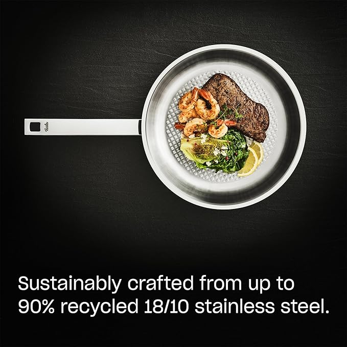 Fissler Original-Profi Collection Stainless Steel 9.5 Inch Frying Pan ??Made in Germany, Novogrill짰 Searing Surface, Induction Ready, Oven Safe
