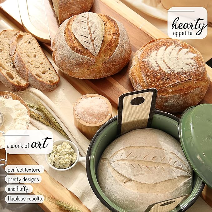 All-Inclusive ?뿣?뿥?뿕?뿞?뿙?뿨?뿞 Sourdough Starter Kit with Pot, 34 Oz Starter Jar, 4 Banneton Bread Proofing Baskets, Scraper, Scale, Sourdough Bread Baking Supplies, Detailed Beginner Guide & Recipes