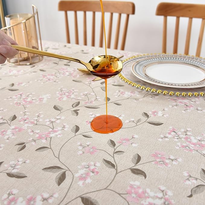 LOHASCASA Vinyl Oilcloth Tablecloth Spillproof Wipeable PVC Waterproof Plastic Party Oil Tablecloths for Small Coffee Table - 4Ft Square Tablecloth 54 x 54 Inch