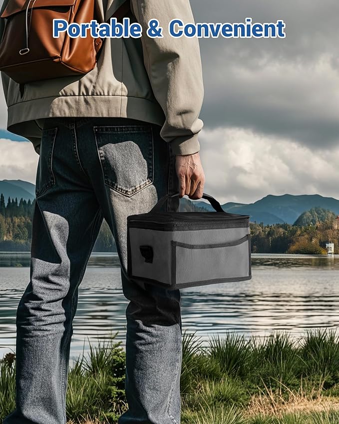 VASG Heated Lunch Box for Adults, 16000mAh Cordless Rechargeable Electric Lunch Box with 1L Stainless Steel Container, Portable Self-Heating Food Warmer for Work, Construction, Office & Travel