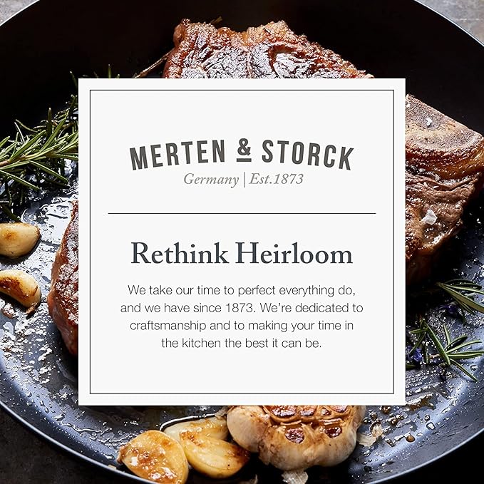Merten & Storck Pre-Seasoned Carbon Steel 8" Frying Pan Skillet, Fast Heating, Naturally Nonstick, Induction & Oven Safe, High-Heat & Open Flame Compatible, Perfect for Searing Grilling & Camping