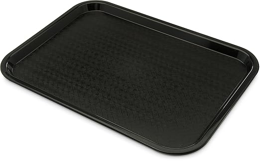 Carlisle FoodService Products CT121603 Caf챕 Standard Cafeteria / Fast Food Tray, 12" x 16", Black