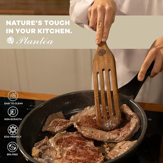 As Seen On TV, Spurtles Kitchen Tools Wooden, Plant챕a Handmade Wooden Spoons for Cooking, Heat Resistant Spurtle Set Cooking Utensil For Non-Stick Cookware, Stirring, Mixing, Whisking, Serving