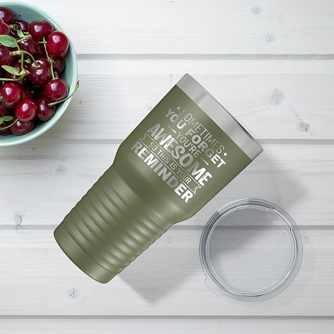 Spotted Dog Company Inspirational Tumbler, Inspirational Gifts for Men Dad Father Wife Sister Women, Birthday For Him Her, You?셱e Awesome Tumbler, Teacher Coworker Gifts 30oz Olive