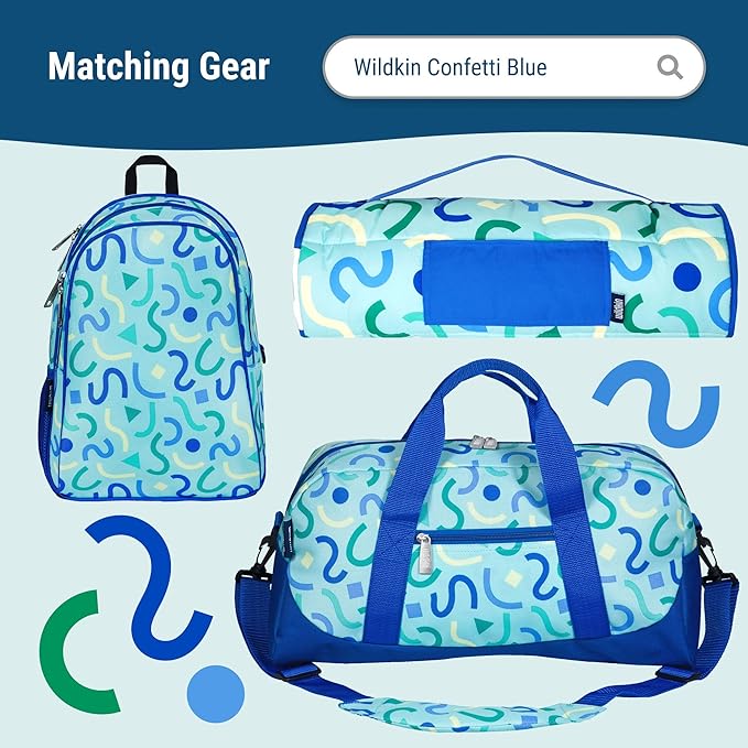 Wildkin Kids Insulated Lunch Box ??Durable and Reusable for School & Travel - Confetti Blue