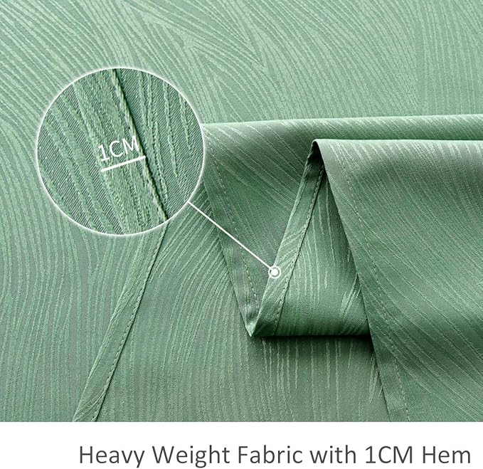 maxmill Jacquard Tablecloth Swirl Design Spillproof Wrinkle Free Heavy Weight Soft Table Cloth Decorative Fabric Table Cover for Outdoor and Indoor Use Oblong 60 x 120 Inch Sage Green