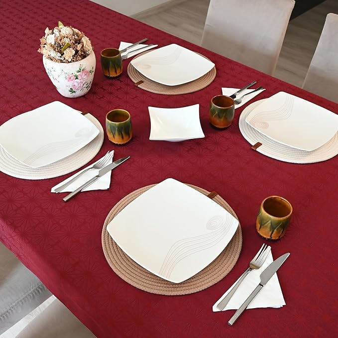 Round Placemats, Set of 4, Handmade by Braided Cotton Cord for Kitchen and Dining Table, Dia. 12.6 Inch, Doublesided, Heat Resistant, Off-White/Cappuccino