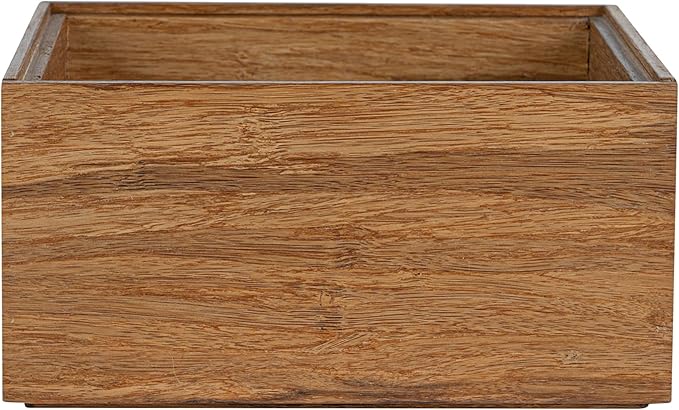 Restaurantware Eco Display 6.5 Inch x 6.5 Inch x 3.75 Inch Bamboo Condiment Container 1 Deep Spice Box - Medium Chip-Resistant Natural Bamboo Bamboo Organizer Box For Seasoning Spices Condiments