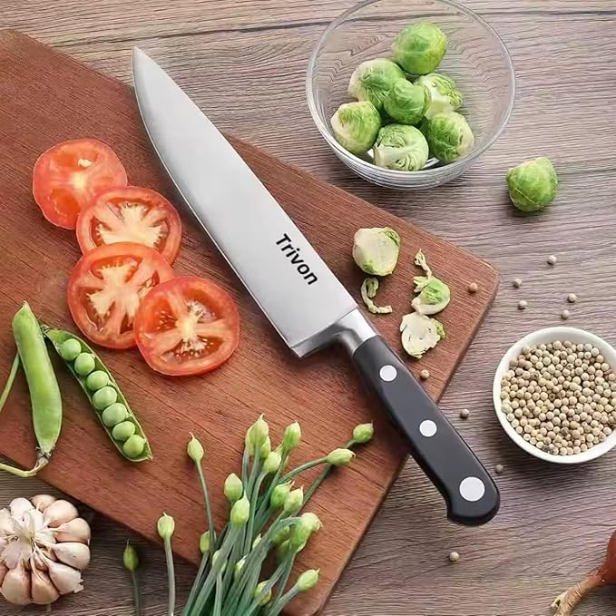 Trivon Kitchen Knife Set with Gift Box ??3-Piece Professional Chef Knife Set, Japanese High-Carbon Stainless Steel Ultra-Sharp Cooking Knives 8" Chef Knife + 7" Santoku + 5" Utility Knife