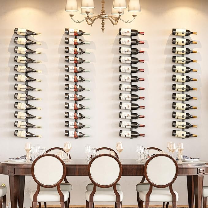 Sonyabecca Wall Wine Rack for 12 Wine Bottles竊똃IY Detachable Wine Storage Organizer, Wall Mount Wine Bottle Display Holder Used As One or Four, for Kitchen,Pantry,Wine Cellar,Gift for Dad,Husband