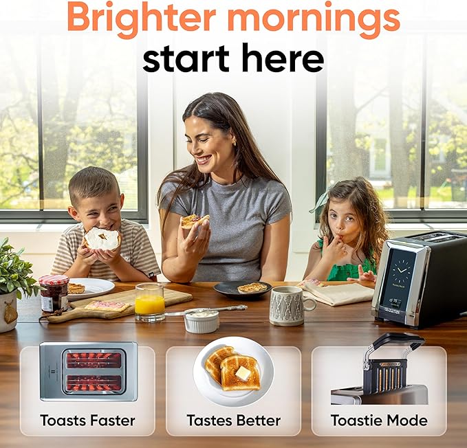 Revolution R180 Connect Touchscreen Smart Toaster with High-Speed InstaGLO Technology ??Choose from 6 Bread Types, 7 Browning Levels, & Toastie Press Mode (Stainless Steel, 2-Slice)
