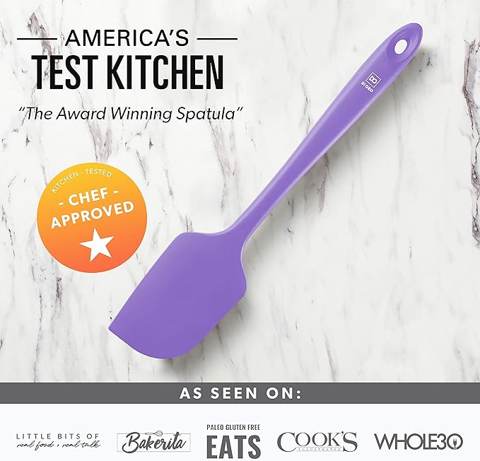 DI ORO Silicone Spatula Set - Rubber Kitchen Spatulas for Baking, Cooking, & Mixing - 600째F Heat-Resistant & BPA Free Silicone Scraper Spatulas for Nonstick Cookware - Dishwasher Safe (3pc, Lavender)