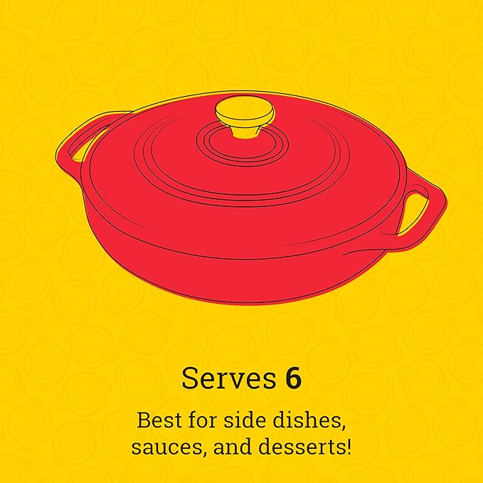 Lodge 3.6 Quart Enameled Cast Iron Oval Casserole With Lid??Dual Handles ??Oven Safe up to 500째 F or on Stovetop - Use to Marinate, Cook, Bake, Refrigerate and Serve ??Island Spice Red