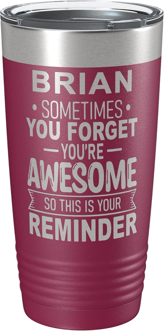 Personalized Inspirational Tumbler, Inspirational Gifts for Men Dad Father Wife Sister Women, Custom Birthday For Him Her, Customized You?셱e Awesome Tumbler, Teacher Coworker Gifts 20oz Maroon