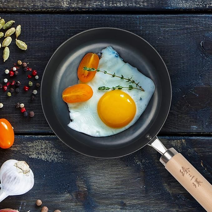 ?삡툒??ZhenSanHuan Toxin Free Teflon free Non Sticky Saut챕 Pans Fry Pans Omelete Pans (Seasoned 20CM/7.8'')