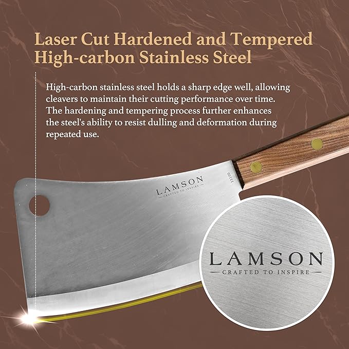 Lamson 7.25" Heavy Duty Meat Cleaver with Walnut Handle
