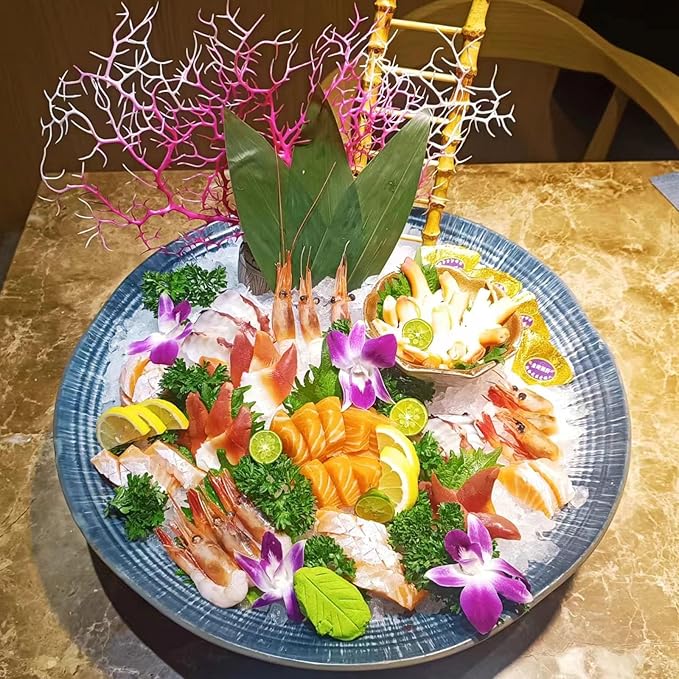 Rainlily Wen Sushi Leaf 8.3''*2.1'' 100 Pcs Small Trimmed Leaves Bamboo Leaf Sushi Plate Food Decorate Fresh Vacuum Bamboo Leaves Dish Decoration Photography of Dishes