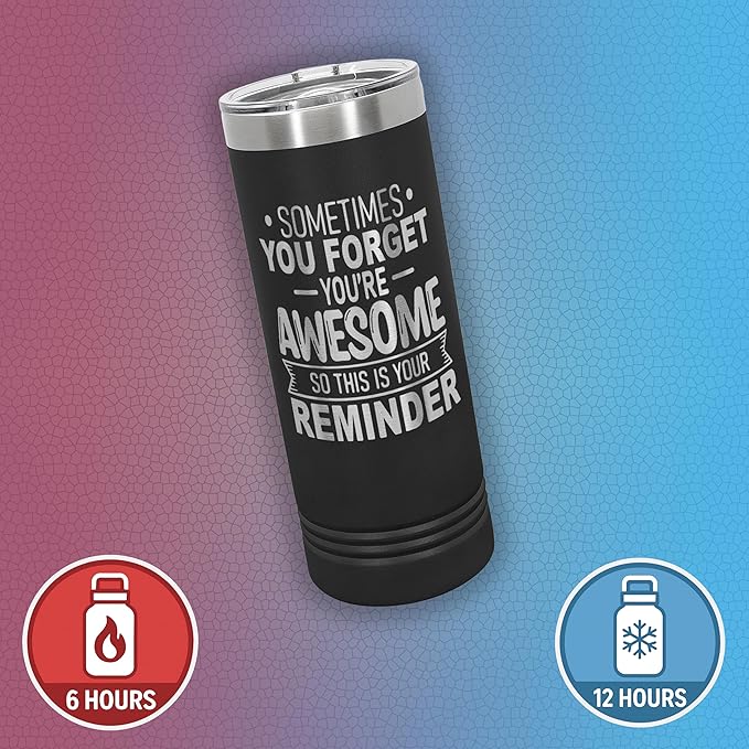 Spotted Dog Company Inspirational Tumbler, Inspirational Gifts for Men Dad Father Wife Sister Women, Birthday For Him Her, You?셱e Awesome Tumbler, Teacher Coworker Gifts 22oz Black