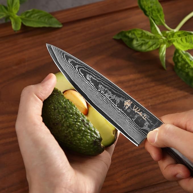 Wakoli EDIB Essentials 3-Piece Damascus Knife Set ??Professional Chef's Knives with VG10 Core & 67-Layer Damascus Steel Blades, Ergonomic Pakkawood Handles ??Premium Kitchen Knives in Elegant Gift Box