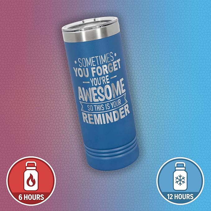 Spotted Dog Company Inspirational Tumbler, Inspirational Gifts for Men Dad Father Wife Sister Women, Birthday For Him Her, You?셱e Awesome Tumbler, Teacher Coworker Gifts 22oz Royal Blue