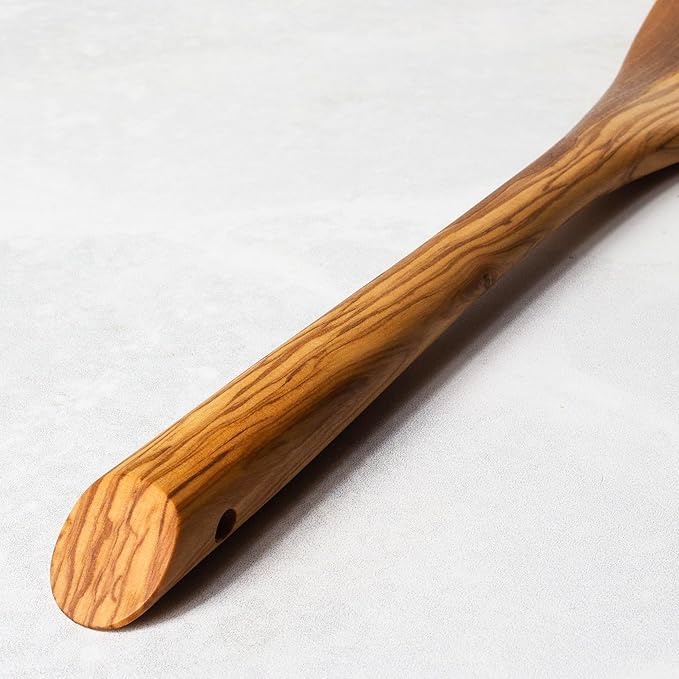 Rock & Branch Olive Wood Spatula, Wooden Spatula for Cooking, Safe for Nonstick Cookware, 13" Long