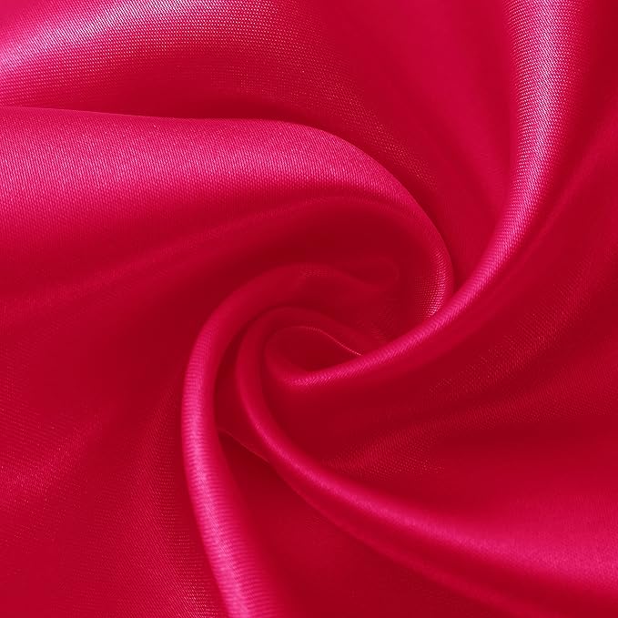 Horbaunal 6 Pack Satin Runners 12 x 108 Inch Bright Silky Smooth Satin Table Runners for Birthday Wedding Party Banquets, Hot Pink